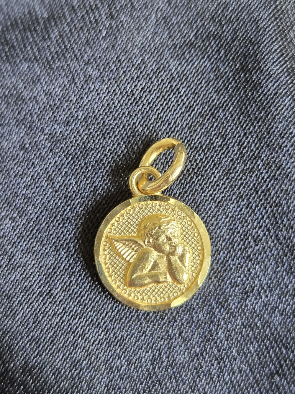 14K Gold Angel Cherub Pendant Charm - Picture 1 of 3